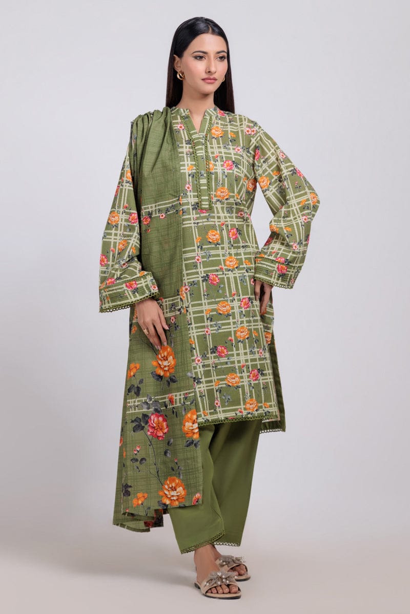 Ready to Wear Green Khaddar 3 Piece by Bonanza