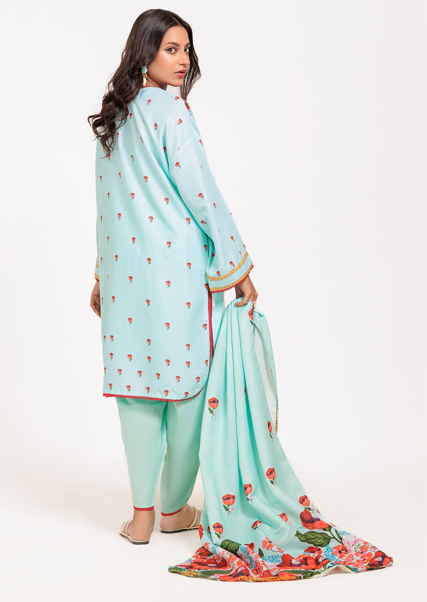 Aqua Viscose 3 Piece Ready to Wear by Bonanza Satrangi
