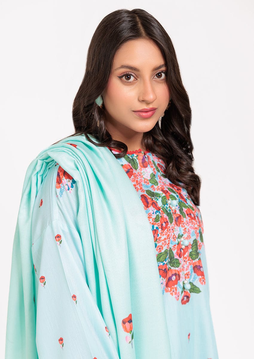 Aqua Viscose 3 Piece Ready to Wear by Bonanza Satrangi